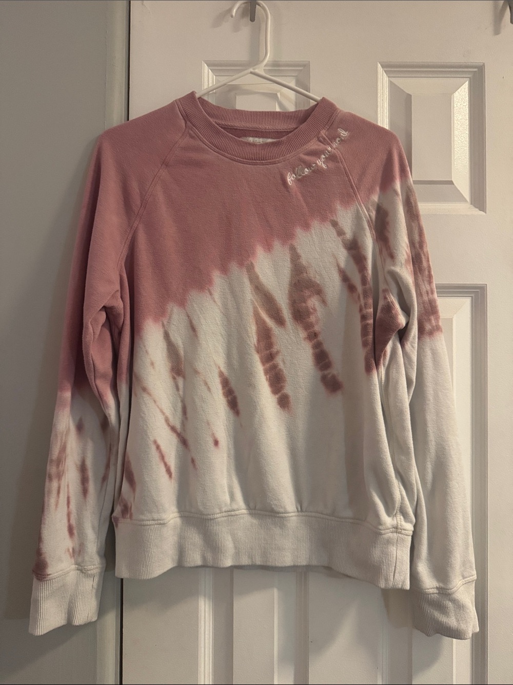 Spiritual Gangster Pink and White Tie-Dye Crewneck Sweatshirt